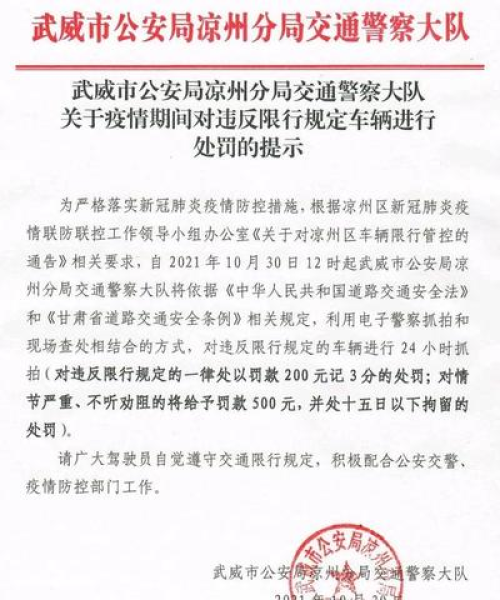 武威今日限行吗最新消息